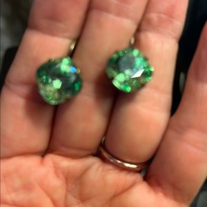 Sabika large green drop Earrings! Comes with Sabika mesh bag!